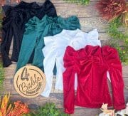 bluzka cekinowa wiązana pod szyją