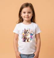 koszulka kotek z motylkami