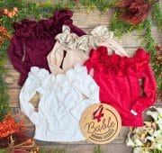 bluzka hiszpanka z drobinkami brokatu