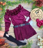 bluzka hiszpanka z drobinkami brokatu