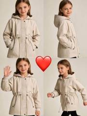 parka wiosenna ściągana w pasie