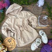 parka wiosenna ściągana w pasie