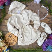 parka wiosenna ściągana w pasie