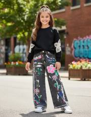 spoenie jeans malowane kwiatki