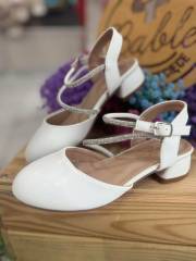 buty komunijne z paskiem cekinowym