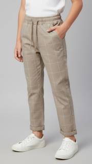 spodnie garniturowe krata na gumie mała rozmiarówka