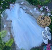 sukienka prześwitujące rękawy z kwiatkami