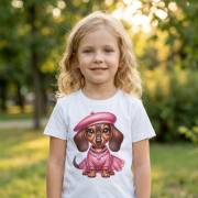 koszulka z pieskiem w berecie