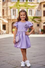 sukienka bombka z różyczką