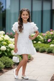 sukienka koronkowa wyszywane kwiaty